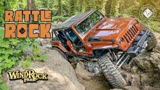 The hardest Trail at Windrock Park Rattle Rock Extreme Off Roading in Jeeps [upl. by Kimmi332]