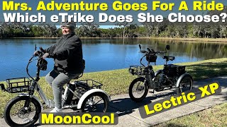 ebike riding with Mrs Adventure on the Lectric XP and Mooncool TK1 [upl. by Noreg]