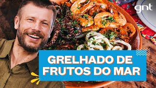 Grelhado de frutos do mar com camarão lula e polvo  Rodrigo Hilbert  Tempero de Família [upl. by Nehepts391]