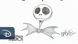 HowTo Draw Jack Skellington  The Nightmare Before Christmas  Walt Disney World [upl. by Attenol993]