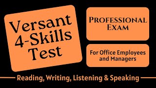 Versant 4 Skills Essential Test Practice Exam Versant Professional English Screening Test [upl. by Revlys]