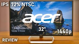 Acer EB321HQU  32quot Monitor  IPS  1440p  72 Ntsc100 srgb  Review [upl. by Suivat]