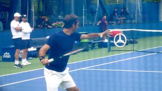 Roger Federer Forehand Slow Motion Court Level View  ATP Classic Tennis Forehand Technique [upl. by Ajuna]