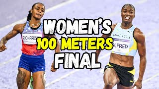 ShaCarri Richardson vs Julien Alfred II FINAL Womens 100 meters Olympic Games Paris 2024 [upl. by Enilasor586]