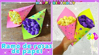 RAMO de FLORES de PAPELBirthay Gift IdeasDIY manualidades con papelREGALOS cumpleaños 🎈 🌹 [upl. by Irep]