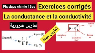 Exercices corrigés la conductance et la conductivité 1bac✅️ تمارين ضرورية ✅️ [upl. by Ahseit]