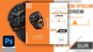 Tutoriel Photoshop  Affiche publicitaire montre [upl. by Raddi]