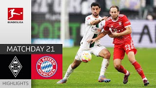 Borussia Mgladbach  FC Bayern München 32  Highlights  Matchday 21 – Bundesliga 202223 [upl. by Eicyak619]