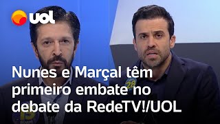 Debate RedeTVUOL Nunes cita rejeição a Pablo Marçal que rebate Tchutchuca do PCC veja embate [upl. by Zusman]