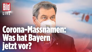 🔴 Markus Söder über die aktuelle CoronaLage in Bayern – Live [upl. by Eilema570]