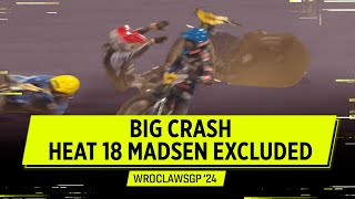 THAT WAS HUGE 💥 3 Rider Crash Heat 18 WroclawSGP 2024  FIM Speedway Grand Prix [upl. by Ettenirt]