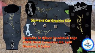 Epiphone To Gibson Headstock Logo VINYL Decal Conversion Kit [upl. by Annert455]