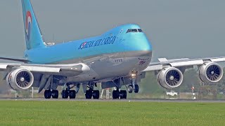 30 HEAVY LANDINGS amp TAKE OFFS  A380 B7478F A350 B777  Amsterdam Schiphol Airport Spotting [upl. by Nauqram]