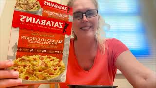 Zatarain’s Frozen Meal Review  Blackened Chicken with Yellow Rice  MommaQuickEats [upl. by Dunc]