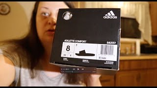 ADIDAS ADILETTE COMFORT SLIDES UNBOXING [upl. by Shelly]