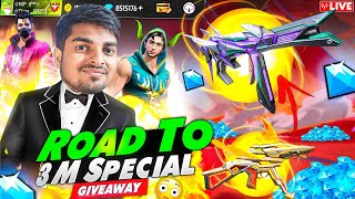 Free Fire Road To 3 Million Special Giveaway Garena Free Fire [upl. by Aetnuahs]