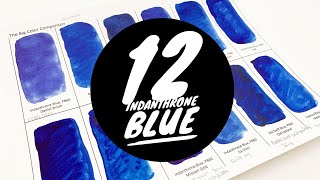 Colossal Color Showdown S2 Ep9  Indanthrone Blue  Comparing 12 Watercolor Brands [upl. by Galer]