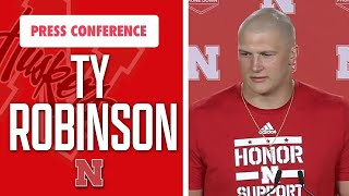 Nebraska Football DL Ty Robinson speaks following 2720 loss vs UCLA I HuskerOnline I GBR [upl. by Stanleigh]