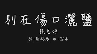 一碰就痛 一想就悲 愛一遍教人老了好幾十歲 張惠妹 別在傷口灑鹽【歌詞板Lyrics board】 [upl. by Photina]