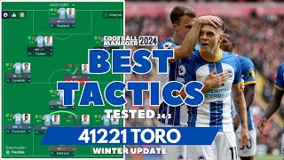 The Best Tactics on FM24 Tested  41221 TORO Winter Update 243  Football Manager [upl. by Ardeen]