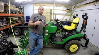 John Deere 1025R Lubrication Greasing and my new grease gun [upl. by Acirretal]