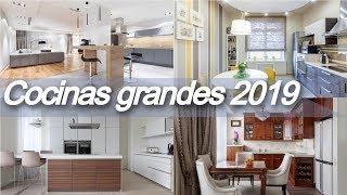 Decoracion de 🍛 cocinas grandes y modernas tendencias 2019 [upl. by Monarski]