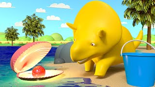 Apprendre les couleurs  Dino le Dinosaure à la PLAGE  👶 Dessin animé éducatif pour enfants [upl. by Laryssa]