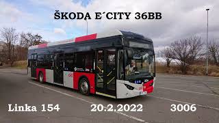 Jízda novým elektrobusem ŠKODA E´CITY 36BB Linka 154 [upl. by Mela893]