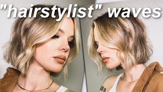 HOW TO DO WAVES LIKE A HAIRSTYLIST  styling beach waves for short hair with a flat iron [upl. by Agee684]