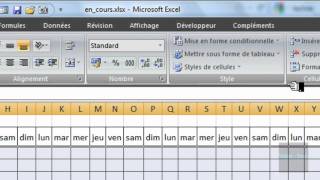 Excel 2007  Mise en forme conditionnelle des weekend avec les fonctions JOURSEM et OU [upl. by Damalus569]