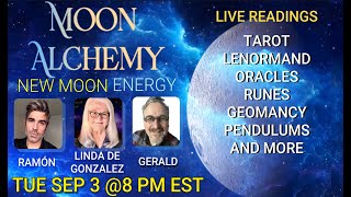 Moon Alchemy New Moon Energy Readings with ‪TarotStache ‬ and ‪lindadegonzalez ‬ [upl. by Fredia37]