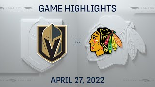 NHL Highlights  Golden Knights vs Blackhawks  Apr 27 2022 [upl. by Hareemas]