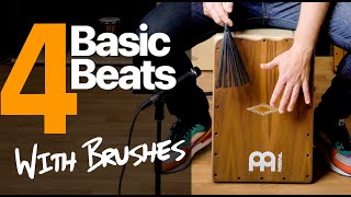 4 Basic Cajon Beats with Brushes  Cajon Tutorial [upl. by Hayne]