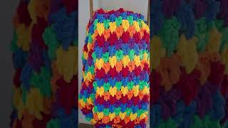 Bernat Blanket Yarn Rainbow Teardrop Crochet Blanket Pattern [upl. by Sallee]