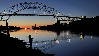 Cape Cod Canal Fishing Sagamore The way it hit I thought it was a blue fish [upl. by Aidekal561]