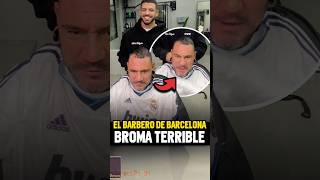 ¡Barbero se burla de los fans del Barça con una camiseta del Real Madrid 😱 probarbersstudio [upl. by Nassir]