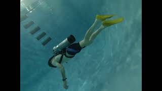 A former Navy diver friend using a Double hose at our local pool [upl. by Yusem]