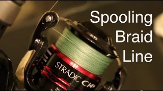 How to Spool Braided Line on a Spinning Reel Without Line Twists or Loops [upl. by Enrica415]