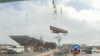 Catapult of USS Gerald Ford installed [upl. by Wsan]