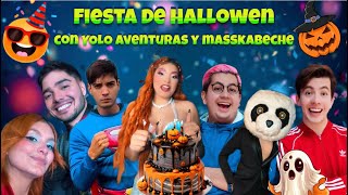 FUY A LA FIESTA DE DISFRACES DE YOLO AVENTURAS Y MASSKABECHE Me beso con un famoso 🎃😱 [upl. by Foss]