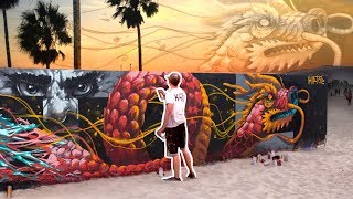 HUGE DRAGON MURAL at VENICE BEACH [upl. by Che]