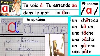 Son du phonème ɑ et écriture du graphème â  Français cp ce1  2 [upl. by Eatnoj]