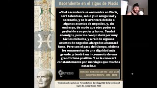 Ascendente en Piscis en la astrología helenística tardía según Julio Fírmico Materno [upl. by Imyaj]