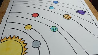 How to Draw Solar System  Solar System Drawing  Solar System Planets Drawing  Solar System [upl. by Matilda]