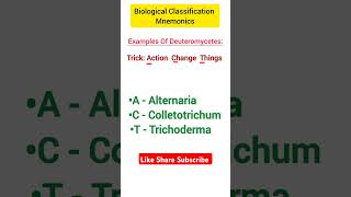 Bio TricksDeuteromycetes examples trick shorts science biology tricks neet [upl. by Buttaro89]