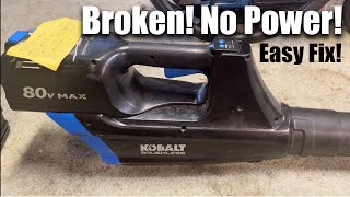 Kobalt 80V Blower REPAIR How To Fix  Broken Power Button [upl. by Nosnevets167]