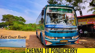 🚌CHENNAI TO PONDICHERRY BY TNSTC AC SEATER BUS VIA ECR ROUTE  TRAVEL VLOG [upl. by Dyob]