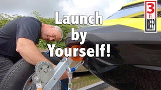 How To Launch A Jet Ski Personal Watercraft By Yourself [upl. by Etnwahs50]