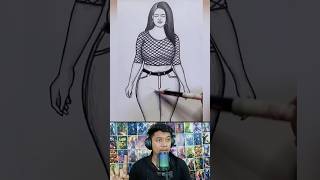 HOW TO DRAW A PRETTY LADY shorts drawing draw shortsfeed [upl. by Adirehs]