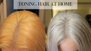 TONING BLEACHED HAIR AT HOME  Wella T18 [upl. by Einhoj]